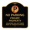 Signmission Private Property Violators Towed Away Owner Expense W/ No Parking Alum, 18" L, 18" H, BG-1818-23244 A-DES-BG-1818-23244 - alternate 1